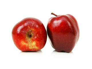 red apples isolated on white