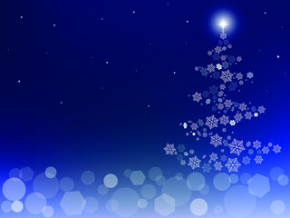 Abstract winter decorative Christmas holidays background with snowflakes and bokeh lights. Vector Illustration.