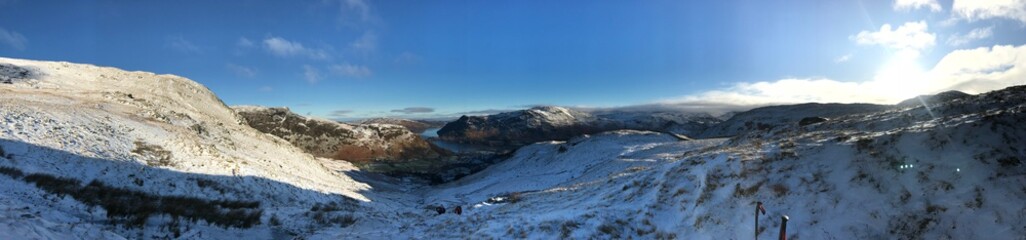The English Lake district with a sprinkling of snow