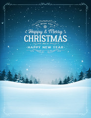 Vintage Christmas And New Year Landscape - 184561198
