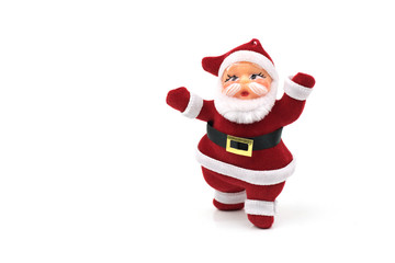 santa claus dolls on white background .