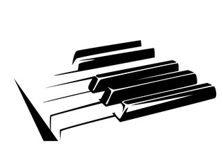 piano keyboard simple black and white vector design