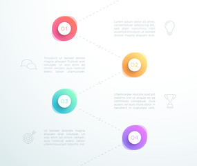 Abstract 3d Circles Number 1 to 4 Infographic Layout Vector