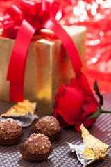 Red roses and chocolate