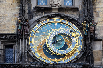 Old astronomical clock in Prague, Czech Republic
