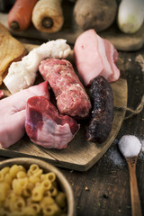 ingredients to prepare typical Catalan escudella