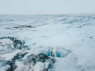 view of majestic Langjokull glacier in Iceland