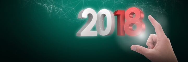 Composite image of cropped hand of business person touching