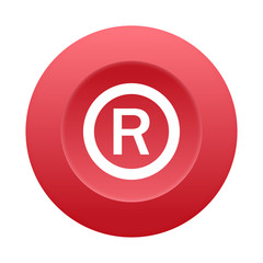 Runder 3D Button - R - Schutzmarke