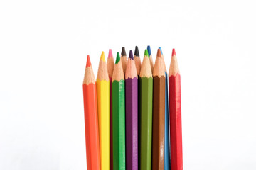Isolated colored paint pencils 