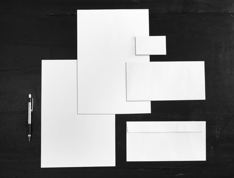 white stationery mock up, template for branding identity