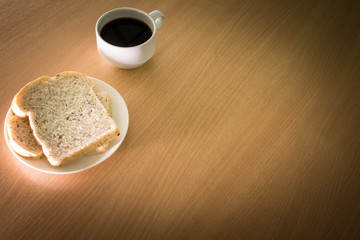 Cereal bread on wooden table