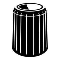 Opened bucket icon, simple style