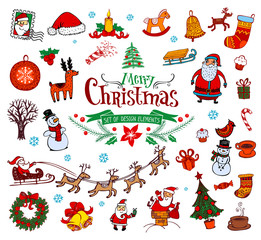 Christmas doodle symbols