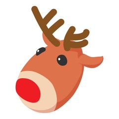 Christmas deer icon, isometric 3d style