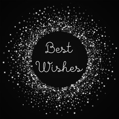 Best Wishes greeting card. Amazing falling stars background. Amazing falling stars on black background.fine vector illustration.