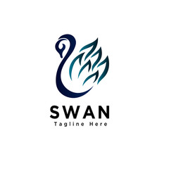 Elegant swan logo