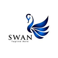 Abstract flying swan logo