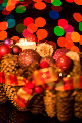 Christmas floral table decoration  with candels