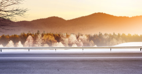 Winter road background 