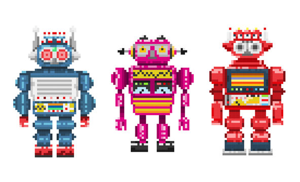 Three pixel robots