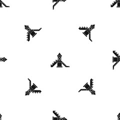 Slider, kids playground equipment pattern seamless black