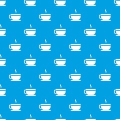 Tea cup and saucer pattern seamless blue
