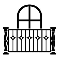 Apartment balcony icon, simple style