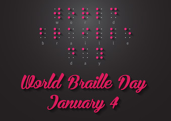 Poster for World Braille Day (January 4). World Braille Day vector illustration. vector illustration poster to world Braille day.