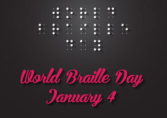 Fototapeta na wymiar Poster for World Braille Day (January 4). World Braille Day vector illustration. vector illustration poster to world Braille day.