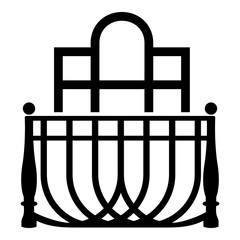 Luxury balcony icon, simple style