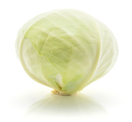 Obraz premium White cabbage isolated on white background one whole head.