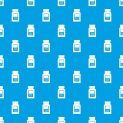 Medicine bottle pattern seamless blue