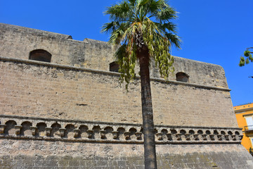 Italy, Bari, Norman-Svevo Castle. Medieval fortress that dates back to 1132. External walls