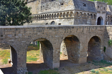 Fototapeta na wymiar Italy, Bari, Norman-Svevo Castle. Medieval fortress that dates back to 1132. entrance bridge