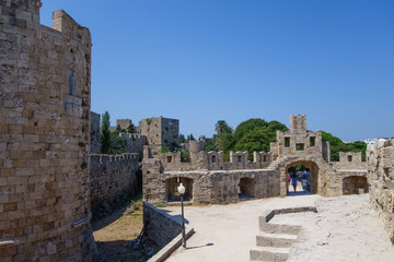 Naklejka premium Inside Medieval castle in Rhodes Old Town