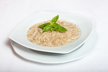Delicious nutritious and healthy fresh old fashioned oatmeal