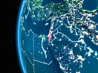 Israel on Earth at night