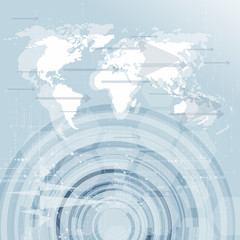 Global network connection. World map technology composition concept of global business. Vector Illustration