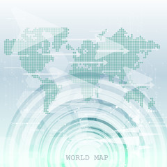 Global network connection. World map technology composition concept of global business. Vector Illustration