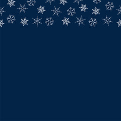 frame of snowflakes. Christmas background. To design posters, postcards, greeting, invitation for the new year.