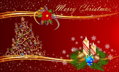 bożonarodzeniowa dekoracja z choinką i stroikiem © klatki