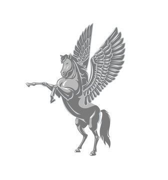 Horse with wings isolated. Vector illustration.