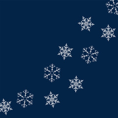 frame of snowflakes. Christmas background. To design posters, postcards, greeting, invitation for the new year.