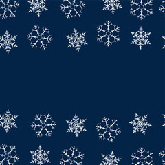 frame of snowflakes. Christmas background. To design posters, postcards, greeting, invitation for the new year.