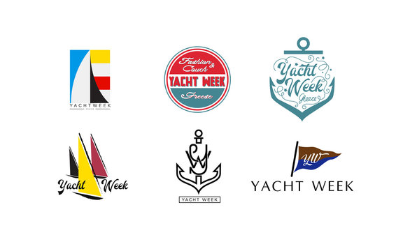 Logo for cruise yacht branding. Vector illustration.