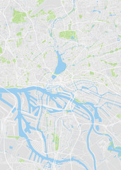 Fototapeta premium Hamburg colored vector map