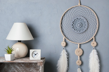 Dream catcher on gray