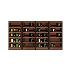 bookshelf with books icon