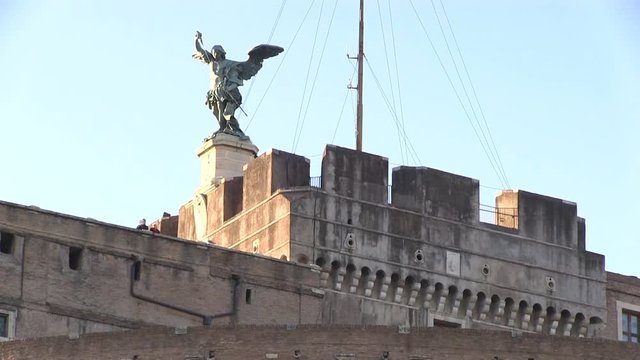 Roma, Italia. Castel Sant'Angelo. Angelo con la spada